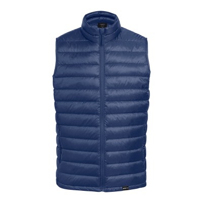 Picture of RPET BODYWARMER VEST in Dark Blue.