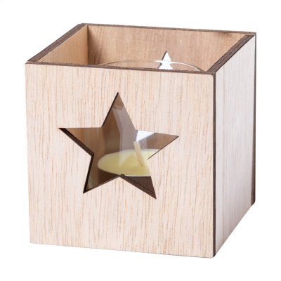 Picture of CHRISTMAS CANDLE, STAR in Natural.