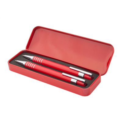 Picture of PEN AND PENCIL SET in Red