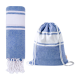 Picture of BEACH TOWEL AND DRAWSTRING BAG in Dark Blue