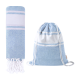 Picture of BEACH TOWEL AND DRAWSTRING BAG in Light Blue