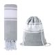 Picture of BEACH TOWEL AND DRAWSTRING BAG in Grey