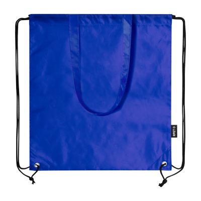Picture of RPET DRAWSTRING BAG in Blue.