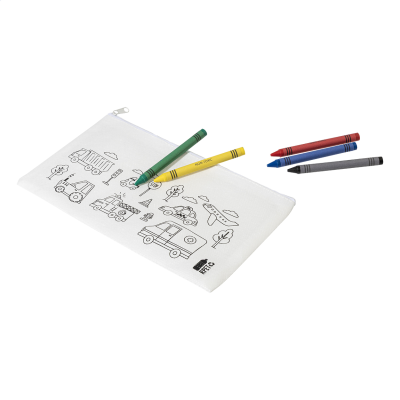 Picture of RPET COLOURING PEN CASE in White