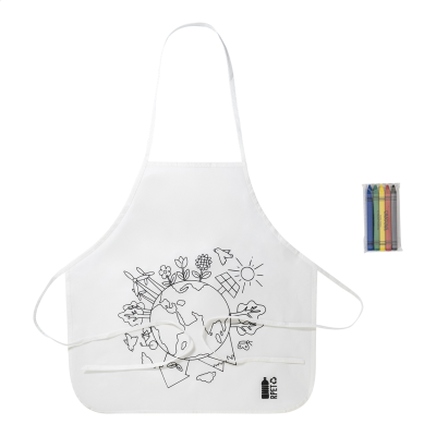 Picture of RPET COLOURING APRON in White
