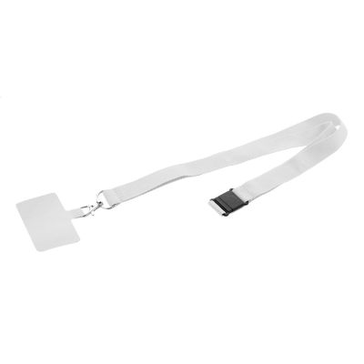 Picture of RPET MOBILE PHONE HOLDER LANYARD in White.