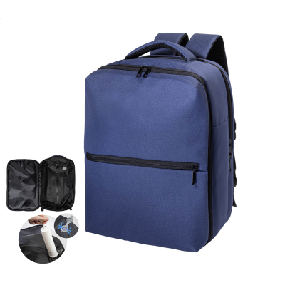 Picture of RPET CARRY-ON COMPRESSION BACKPACK RUCKSACK in Dark Blue