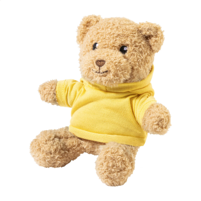 Picture of RPET PLUH TEDDY BEAR with Hooded Hoody in Yellow