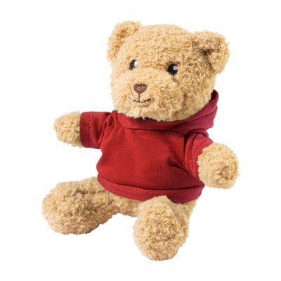 Picture of RPET PLUH TEDDY BEAR with Hooded Hoody in Red