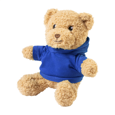 Picture of RPET PLUH TEDDY BEAR with Hooded Hoody in Blue