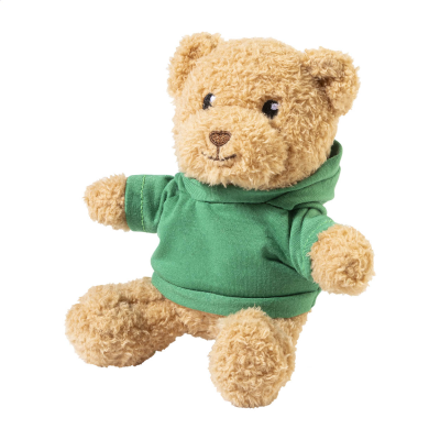 Picture of RPET PLUH TEDDY BEAR with Hooded Hoody in Green
