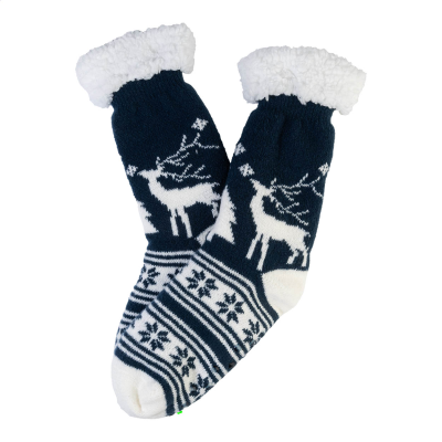 Picture of CHRISTMAS SLIPPER SOCKS in Blue
