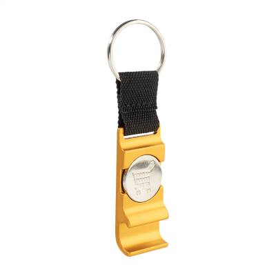 Picture of BOTTLE OPENER TROLLEY KEYRING in Orange