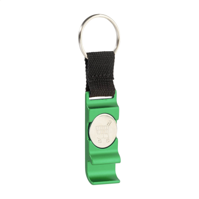 Picture of BOTTLE OPENER TROLLEY KEYRING in Green