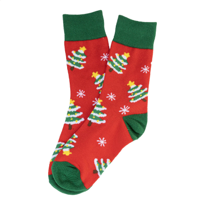 Picture of CHRISTMAS SOCKS, TREE in Red