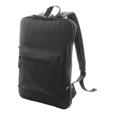 Picture of RPET LAPTOP BACKPACK RUCKSACK in Black.