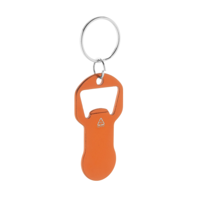 Picture of BOTTLE OPENER KEYRING in Orange.
