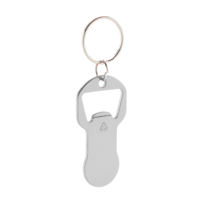 Picture of BOTTLE OPENER KEYRING in Silver.
