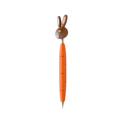 Picture of WOOD BALL PEN PEN, RABBIT in Orange.