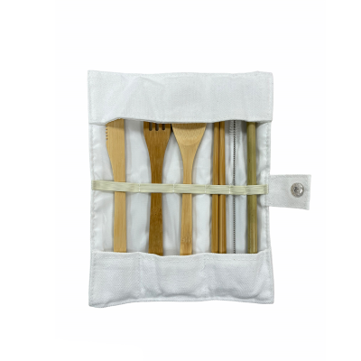 Picture of BAMBOO WRAP CUTLERY SET.