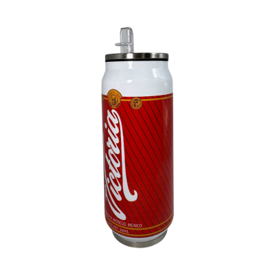 Picture of DOUBLE WALL STAINLESS STEEL METAL CAN with Straw