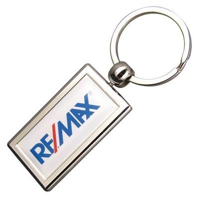 Picture of RECTANGULAR ZINC ALLOY DOMED KEYRINGS