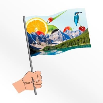 Picture of PAPER HAND WAVING FLAG.