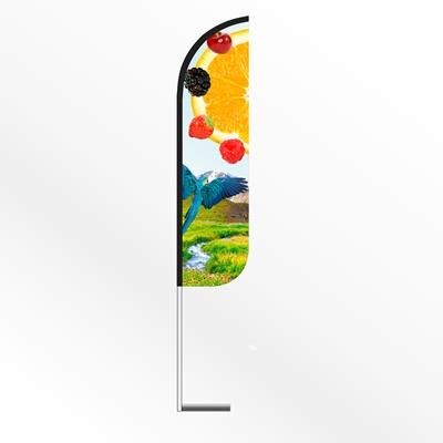 Picture of LARGE ROUND FEATHER FLAG BANNER with Car Base.