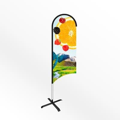 Picture of LARGE WING FEATHER FLAG BANNER with Cross Base