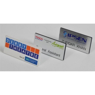 Picture of PRINTED & ENGRAVED NAME BADGE in Silver