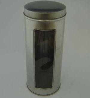 Picture of ROUND TIN FOR TEA BAGS OR COFFEE with Window