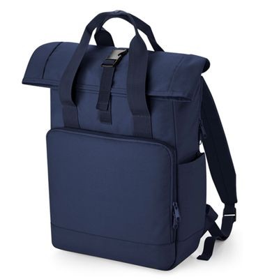 Picture of RECYCLED DOUBLE HANDLE ROLL-TOP LAPTOP BACKPACK RUCKSACK.
