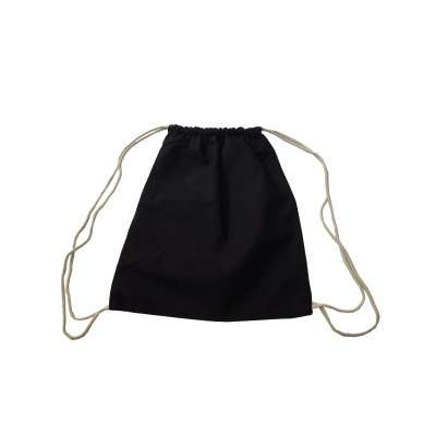 Picture of 5OZ BLACK COTTON DOUBLE DRAWSTRING BAG.