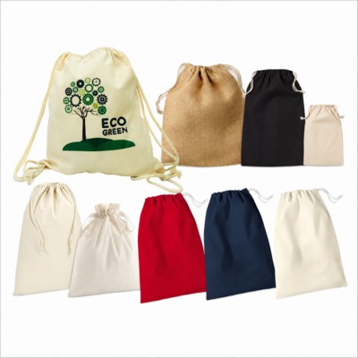 Picture of PREMIUM ECO FRIENDLY COTTON & JUTE DRAWSTRING BAG COLLECTION