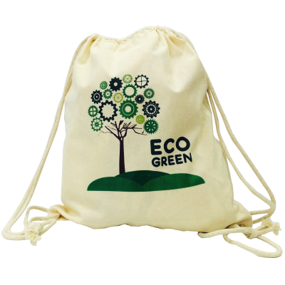 Picture of 5OZ NATURAL COTTON DOUBLE DRAWSTRING BAG