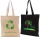 Picture of 10OZ NATURAL AND BLACK RECYCLED SUSTAINABLE COTTON CANVAS SHOPPER TOTE BAG 