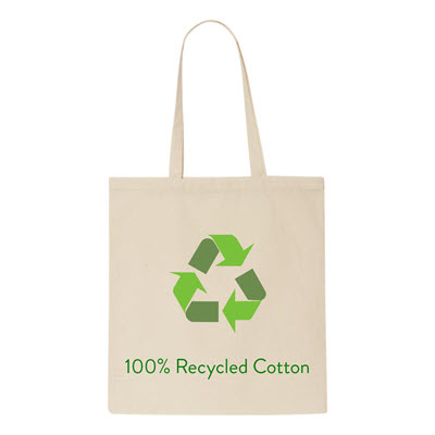 Picture of 10OZ NATURAL RECYCLED COTTON CANVAS SHOPPER TOTE BAG. Recycled