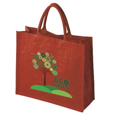Picture of DORFOLD LARGE DYED JUTE BAG in Red