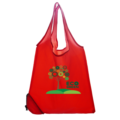 Picture of RED POLYESTER FOLDING BAG in a Bag