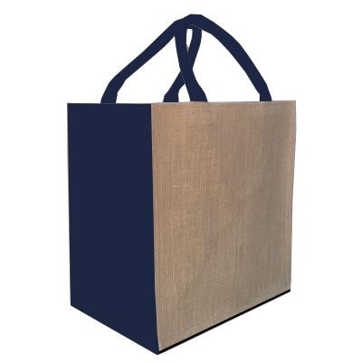 Picture of JUT3 NATURAL JUTE BAG with Navy Trim