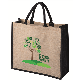 Picture of LARGE JUTE & HESSIAN BAG with 40Cm Dyed Black Cotton Padded Handles & Black Gussets
