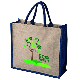 Picture of LARGE JUTE & HESSIAN BAG with 40Cm Dyed Navy Cotton Padded Handles & Navy Gussets