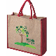 Picture of LARGE JUTE & HESSIAN BAG with 40Cm Dyed Red Cotton Padded Handles & Red 