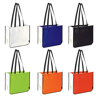 Picture of 120GSM LARGE NON-WOVEN SHOPPER TOTE BAG with White Side Gussets