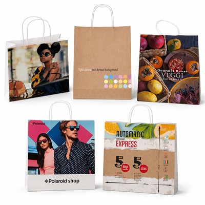 Picture of 140GSM FULL COLOUR GLOSS KRAFT PAPER BAG with Twisted Paper Handles