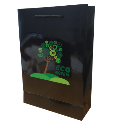 Picture of WALTON A4 GLOSS LAMINATED BLACK PAPER CARRIER BAG.