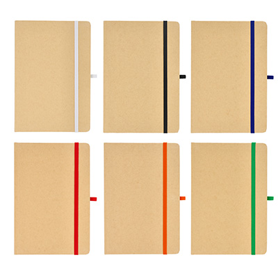 Picture of A5 KRAFT PAPER NOTE BOOK with Colour Elastic Closure