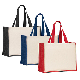 10OZ NATURAL COTTON CANVAS BAG with Dyed Jutee Side & Bottom Gusset image 2