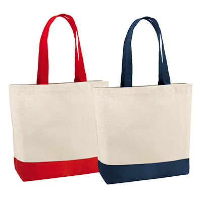 Picture of 8OZ COTTON CANVAS BAG with Colour Handles & Bottom Base