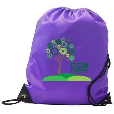 Picture of BURTON CHILDRENS RECYCLABLE 210D PURPLE POLYESTER GYM SACK DRAWSTRING BAG.